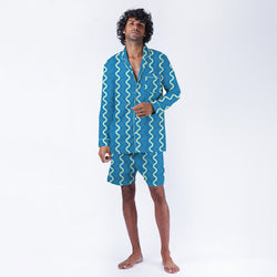 Wavecity Cotton Notched Shorts Set