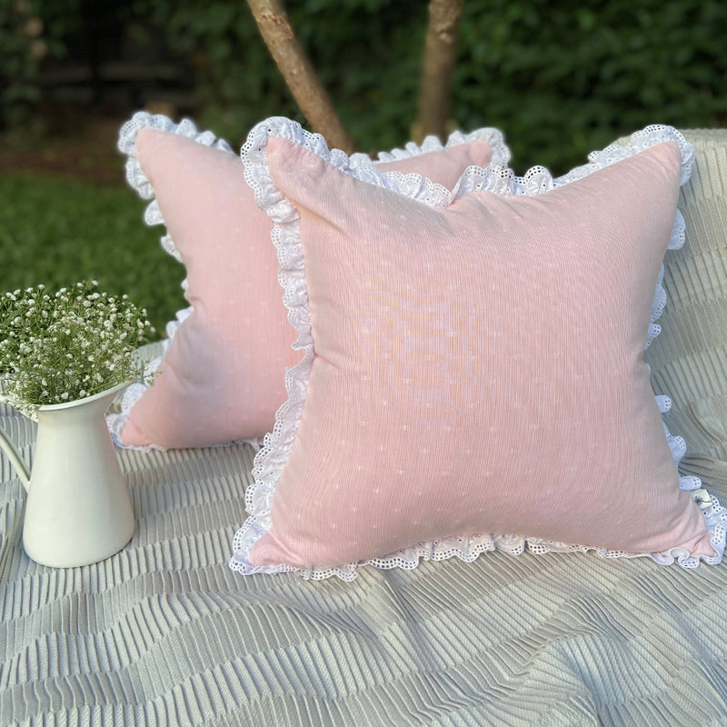 Dandelion - Light Pink-  Amaranth - Cushion-  Woven printed fabric