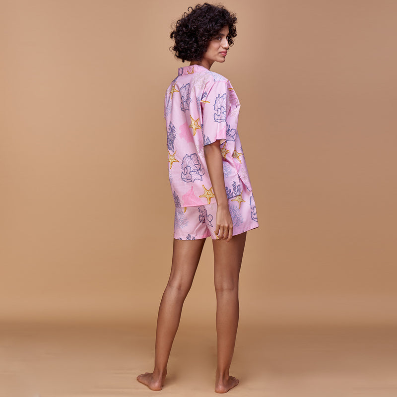 Under The Sea Cotton High Low Shorts Set
