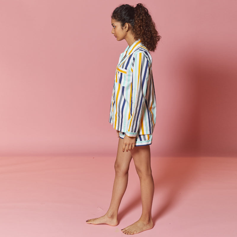 Dandelion -Ochre Stripe -Printed Cotton - Honey Nut -  Shorts Sets
