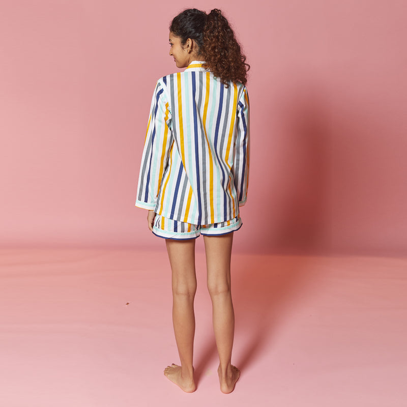 Dandelion -Ochre Stripe -Printed Cotton - Honey Nut -  Shorts Sets