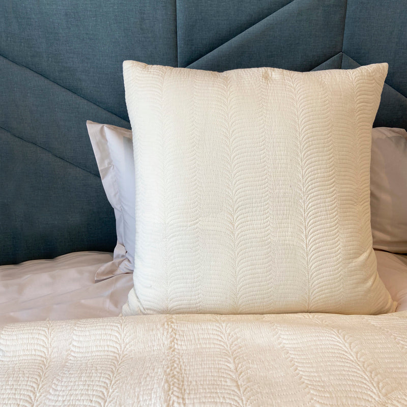 The Crosby Embroidered Cushion - Buttercup / Cream (Set of 2)