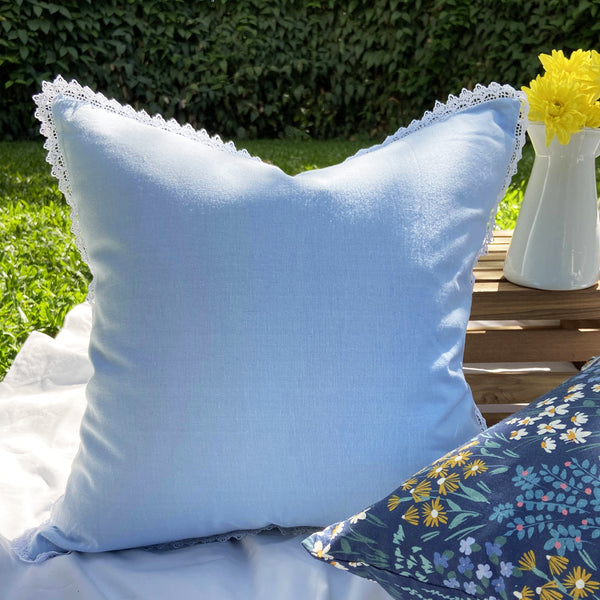 Dandelion -Cornflower - Cushion- Linen fabric