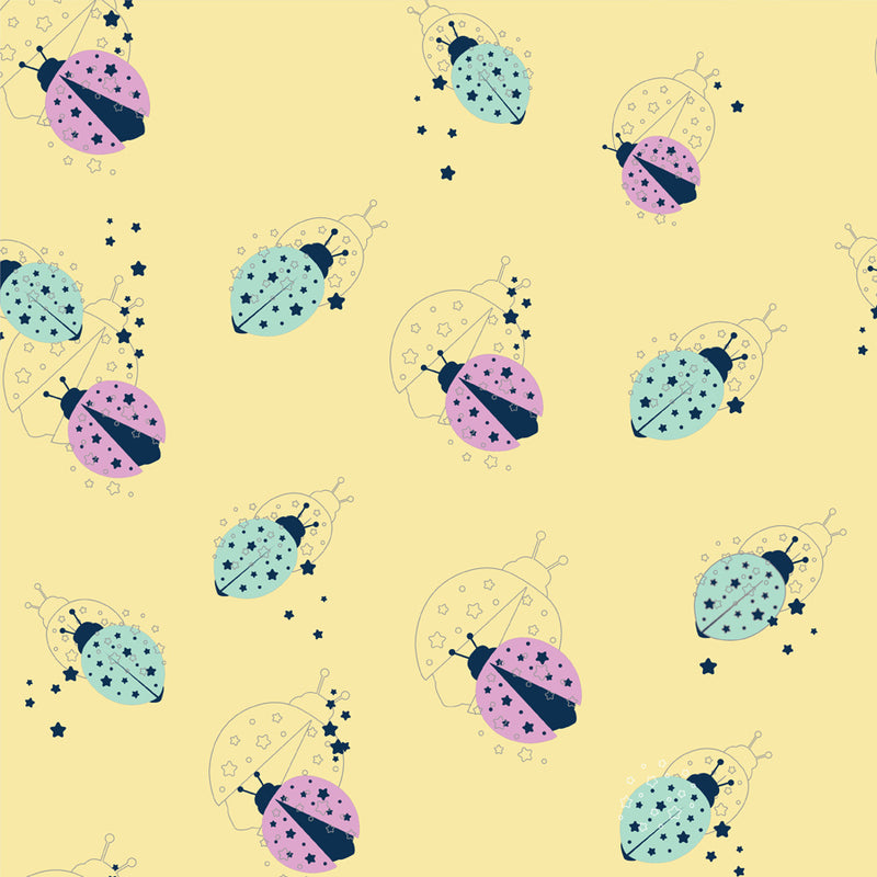 Dandelion - Yellow - Printed Cotton- Ladybird - Mid Length - Nighty Sleep dress