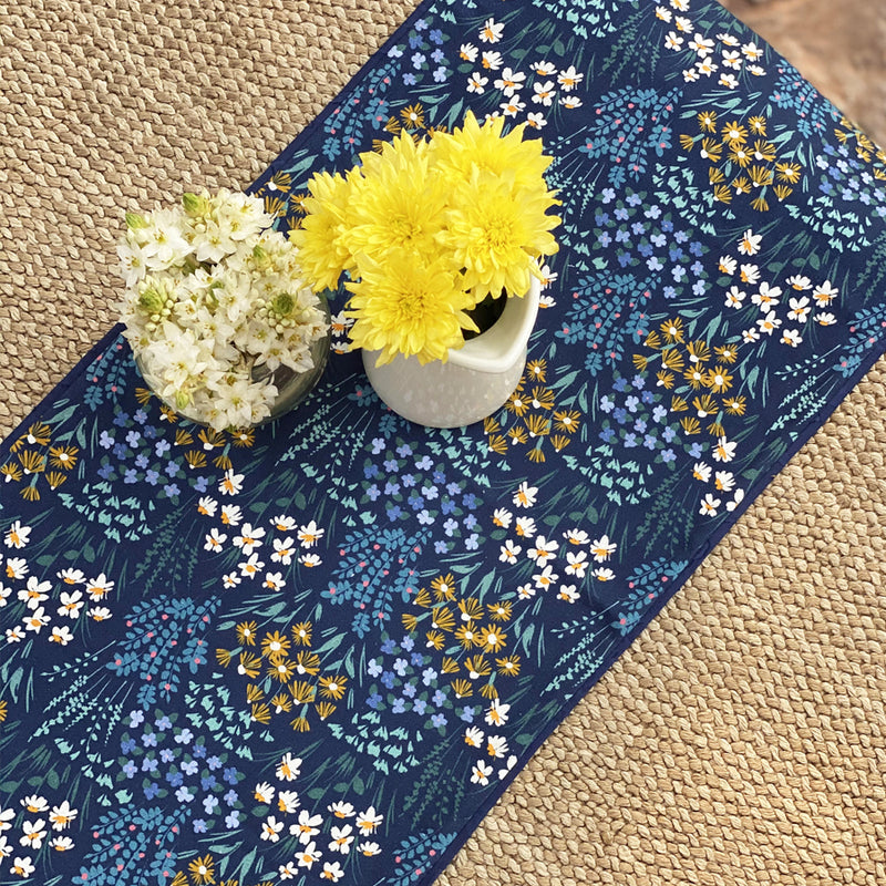 Dandelion - Navy Floral -Table Runner -Meadows -Woven Printed