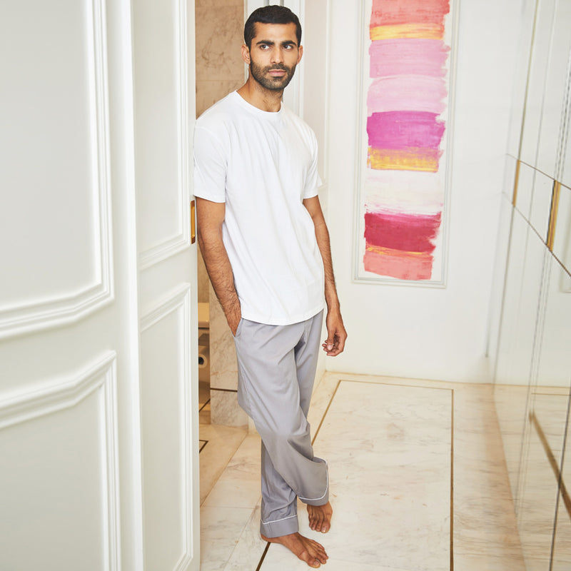 Grey Cotton Pyjama & T-shirt