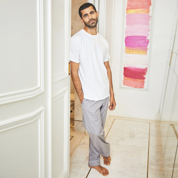 Grey Cotton Pyjama & T-shirt