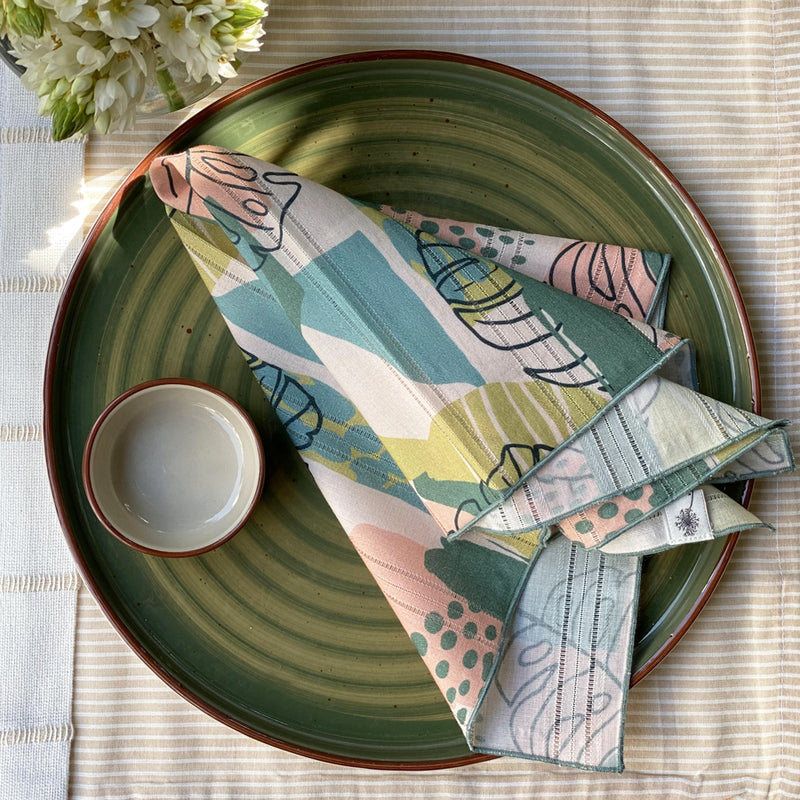 Dandelion - Dining -Dinner Napkins- Tropical - Floral -Casement - Printed