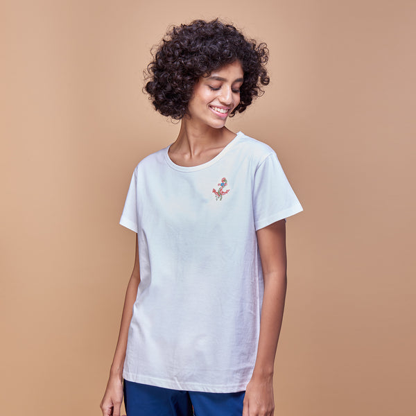 Set Sail Embroidered T-shirt & Cotton Pyjama