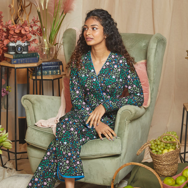 Efflorescent Cotton Cross Over Co-ord Set