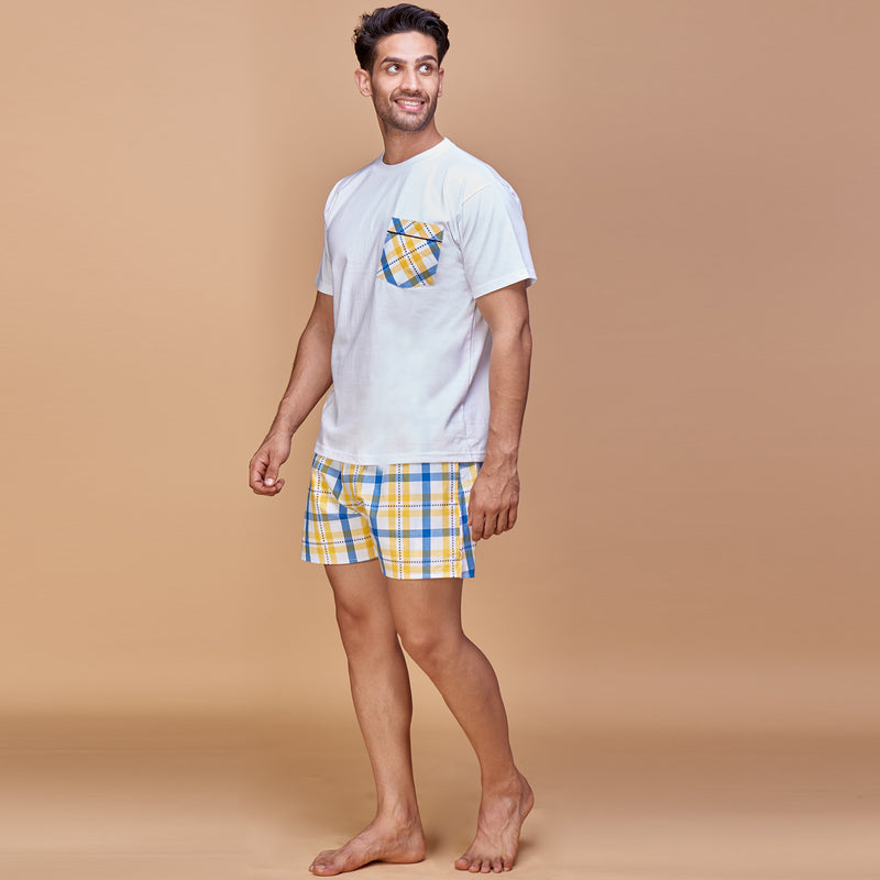 Buy Embroidered T shirt And Cotton Boxer for men Online By The