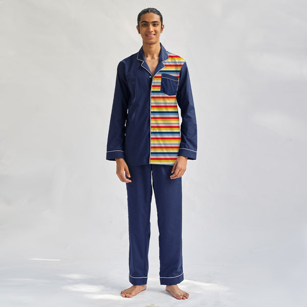 Cloud & Rainbow Cotton Notched Pyjama Set