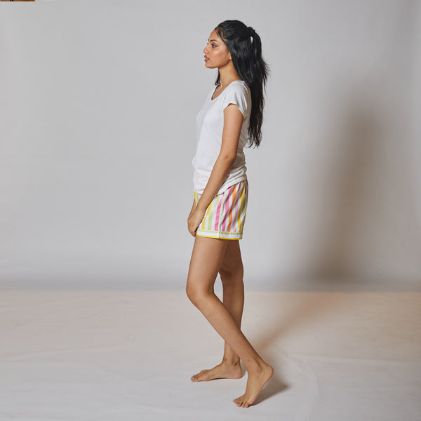Dandelion-Pastel Multicolour -Cotton-Multi Stripe- Candy Stripe- Shorts 