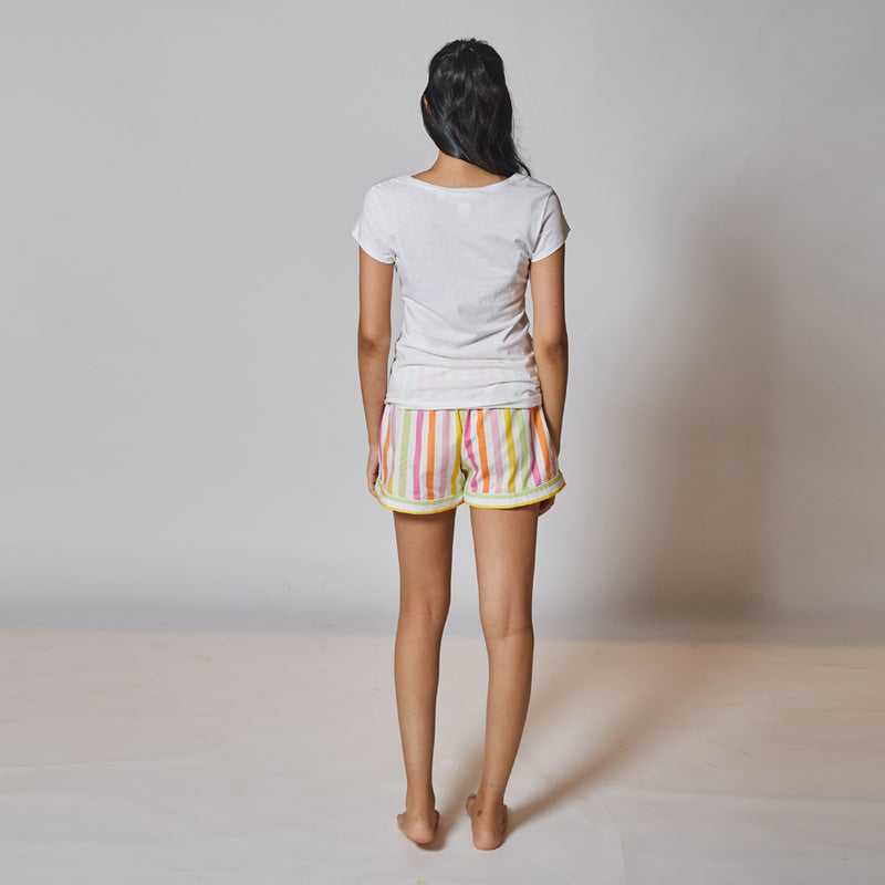 Dandelion-Pastel Multicolour -Cotton-Multi Stripe- Candy Stripe- Shorts 