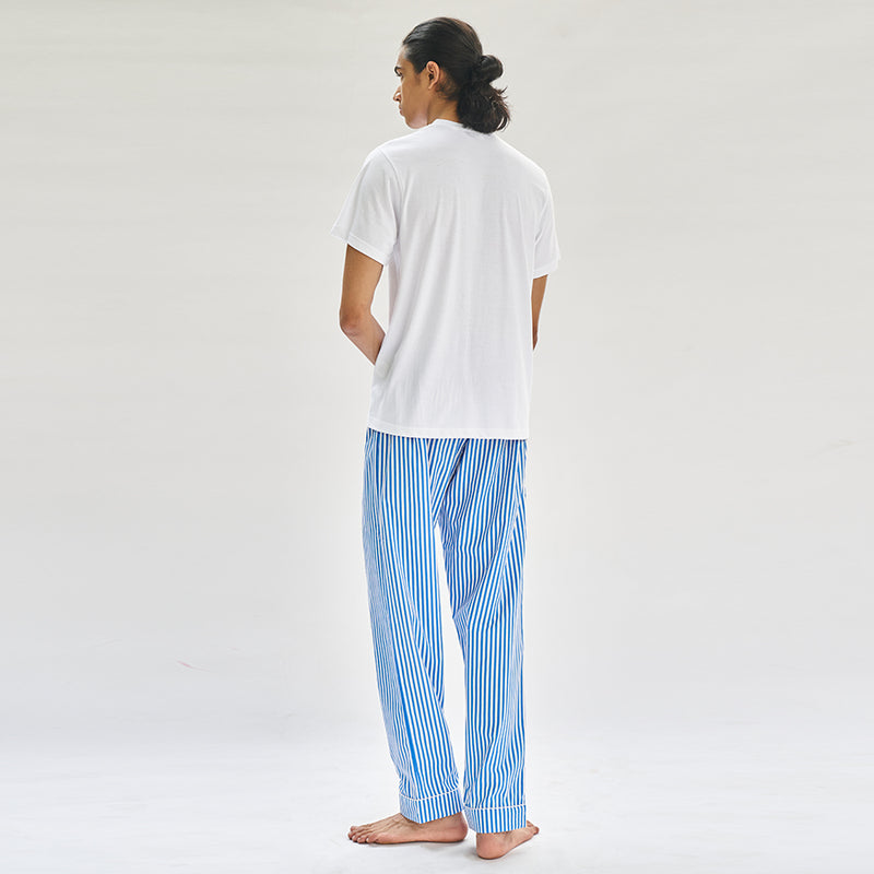 Floaty Sky Embroidered T-shirt & Cotton Pyjama For Men's