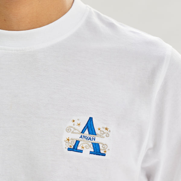 Floaty Sky Embroidered T-shirt & Cotton Pyjama For Men's