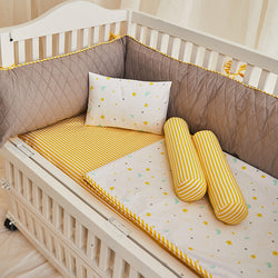 100% Pure cotton crib bumpers with removable zip covers