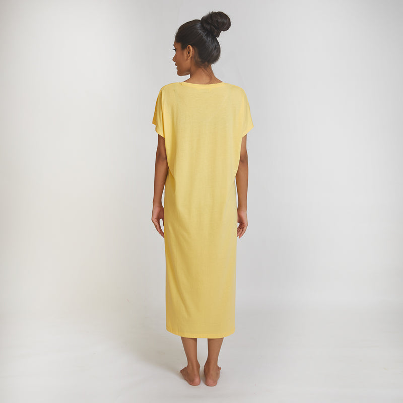 Dandelion - Cotton Knit - Yellow - Full Length - Nighty Sleep dress