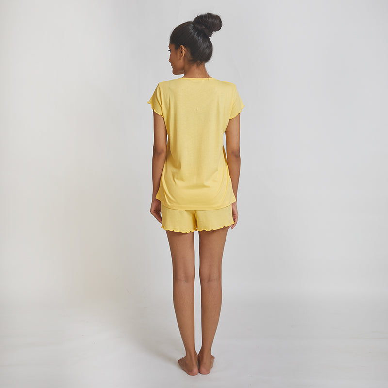 Dandelion - Cotton Knit - Yellow - Full Length - Pyjama Set