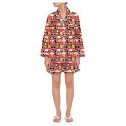Camera Cotton Notched Shorts Set