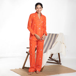 Cosmic Cotton Notched Collar Pyjama Set