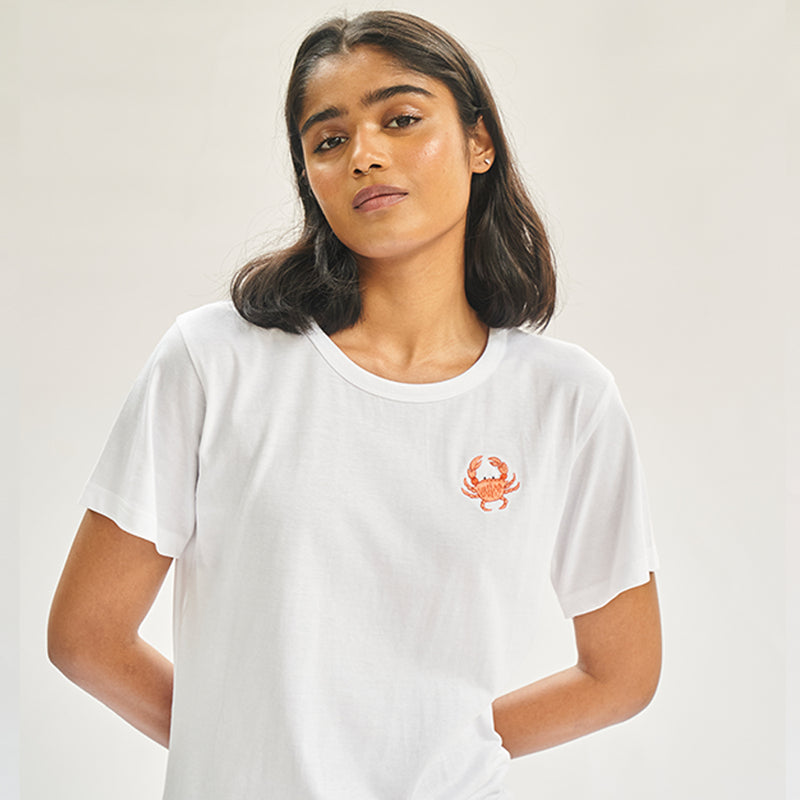 Between the Lines Embroidered T-shirt & Cotton Pyjama For Women's