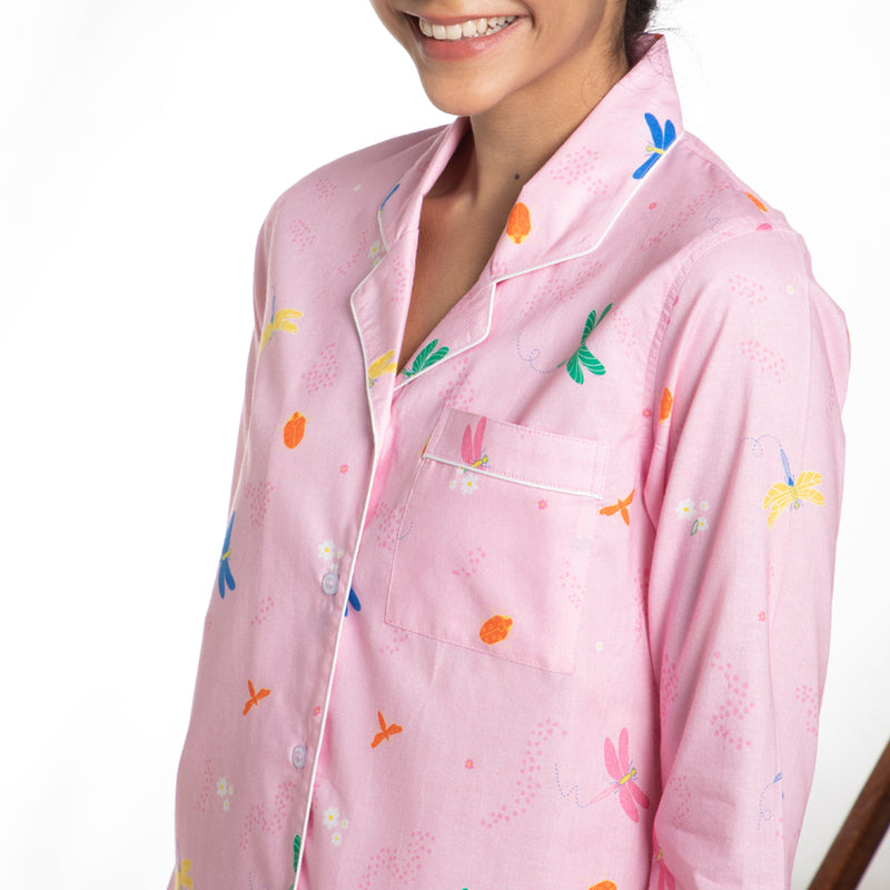 Daydream Cotton Notched Collar Pyjama Set