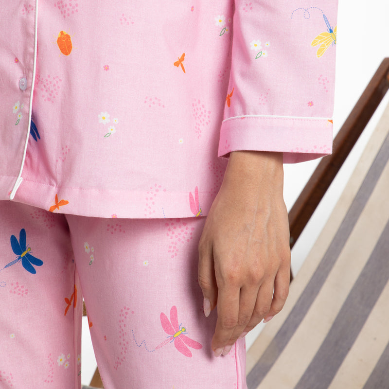 Daydream Cotton Notched Collar Pyjama Set