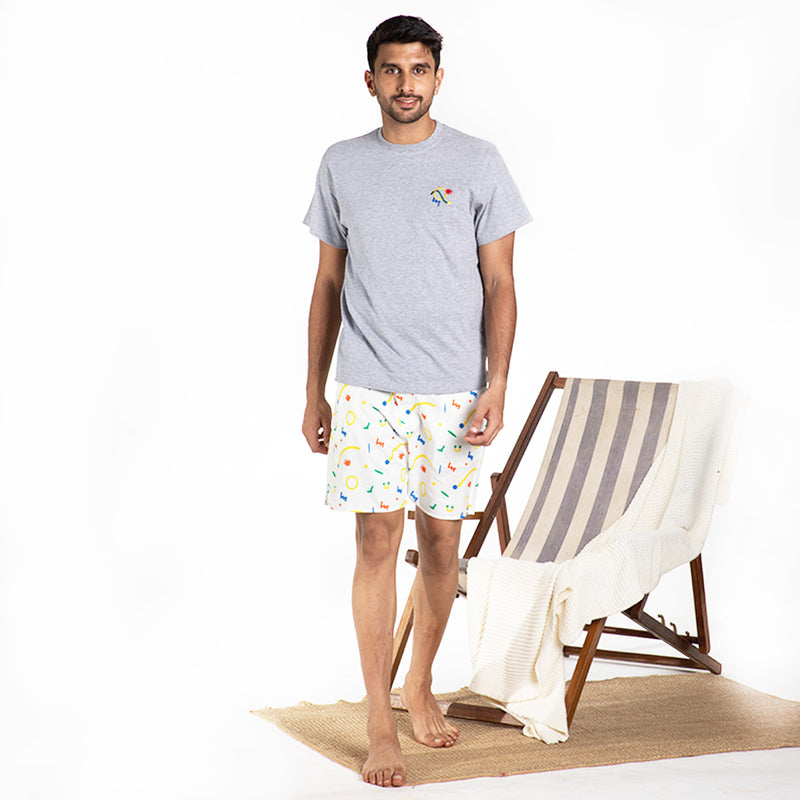 Splotch Embroidered T-Shirt & Cotton Boxers