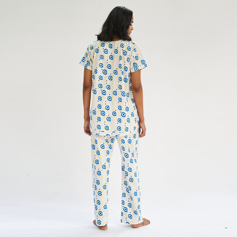 All Eyes on Me Cotton Dip-Neck Pyjama Set