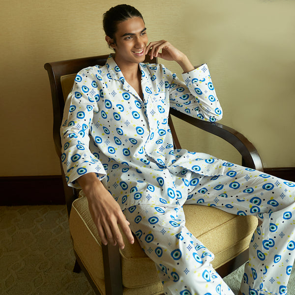All Eyes on Me Cotton Notched Pyjama Set