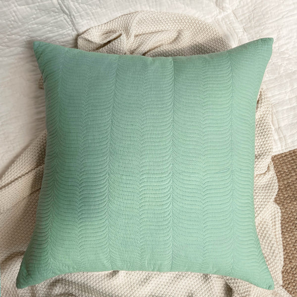 The Elliot Embroidered Cushion - Sea Foam (Set of 2)