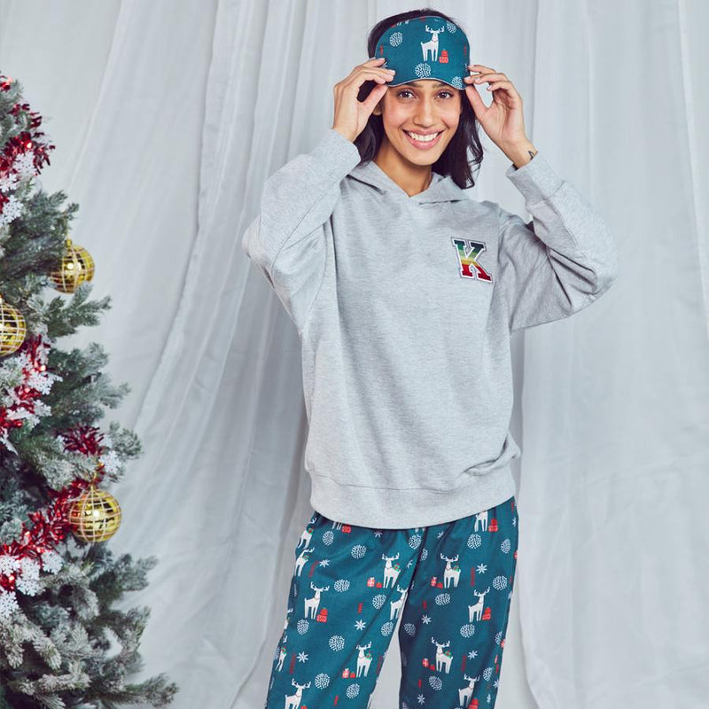 Reindeer Cheer Personalised Varsity Letter Hoodie - Women