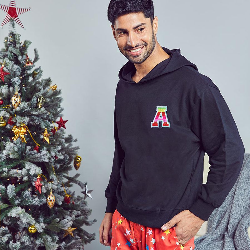 Starburst Personalised Varsity Letter Hoodie For Men's