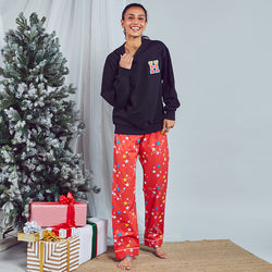 Starburst Personalised Varsity Letter Hoodie & Pyjama Set - Women