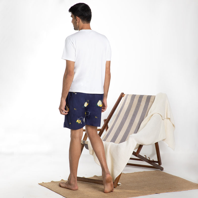 Lemon Squeazy Embroidered T-Shirt & Cotton Boxers