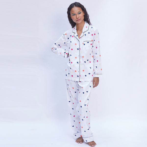 Milky Way Cotton Notched Pyjama Set