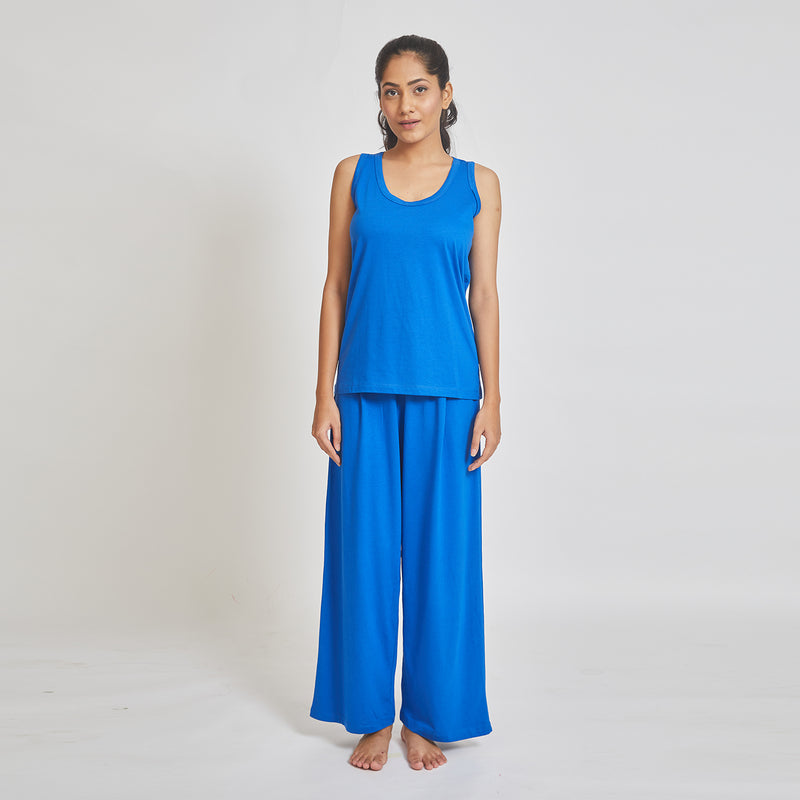 Dandelion - Cotton Knit - Blue -Tank Top & Track Pant