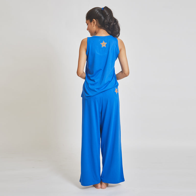 Dandelion - Cotton Knit - Blue -Tank Top & Track Pant