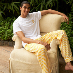 Sunray Soiree Embroidered T-shirt & Cotton Pyjama Men's