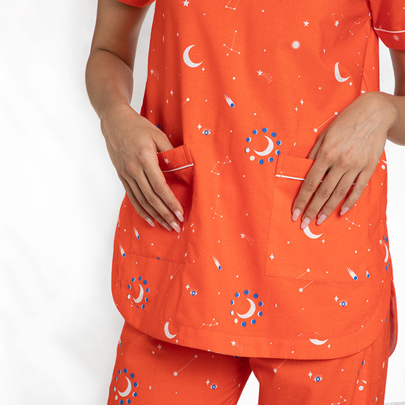 Cosmic Cotton Dip-Neck Pyjama Set