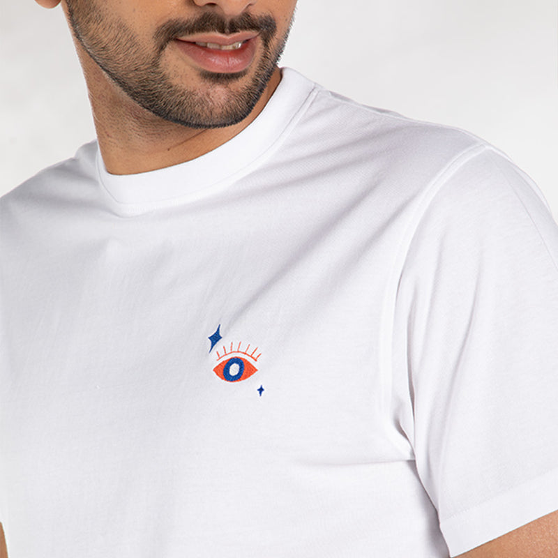 Cosmic Embroidered T-shirt & Cotton Pyjama - Men