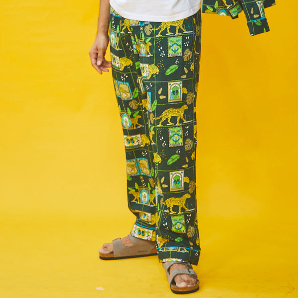 Dandelion - Green - Printed Cotton - Jungle Safari- Pajama
