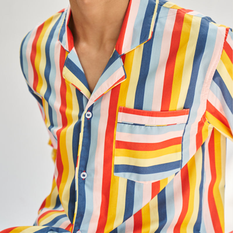 Immix Cotton Notched Pyjama Set For Men's