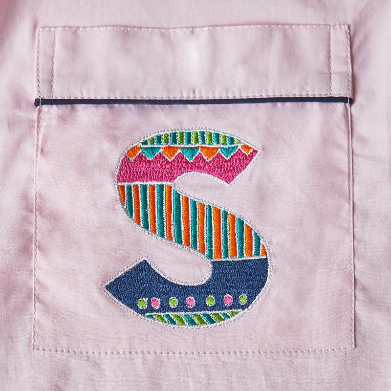 Rose Quartz Letterology Cotton Notched Pyjama Set - Kids