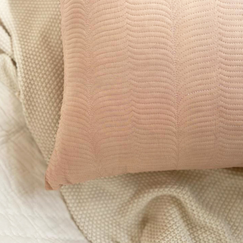 The Crosby Embroidered Cushion - Sand Pink (Set of 2)