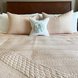 The Crosby Embroidered Quilt -  Sand Pink