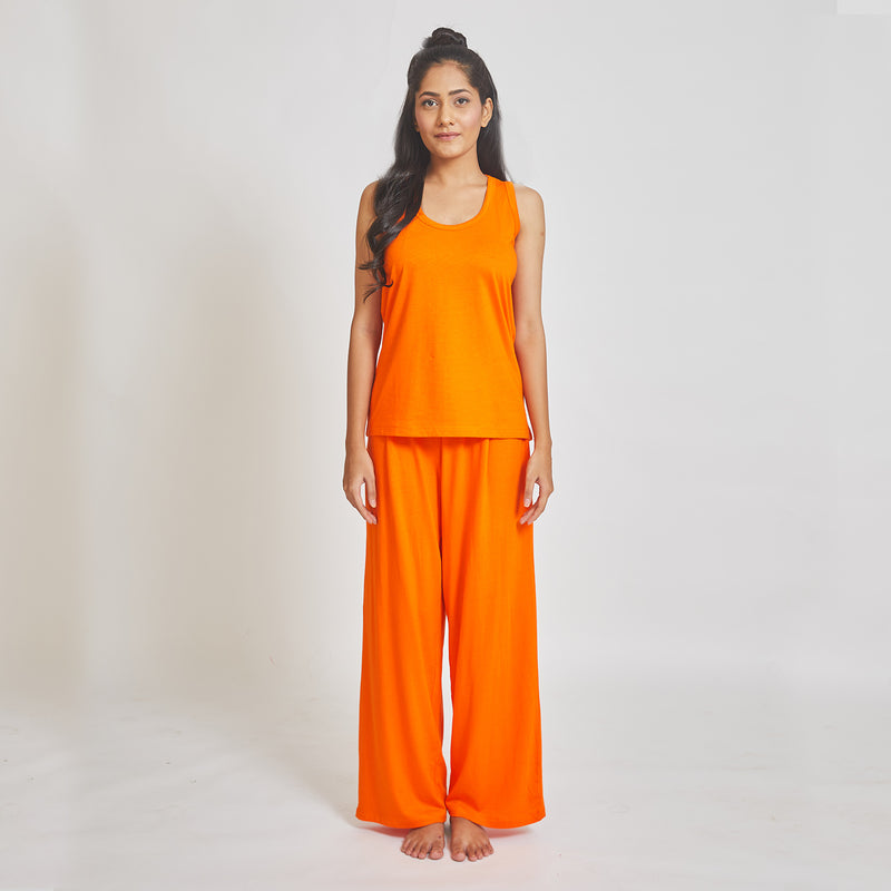 Dandelion - Cotton Knit - Orange - Tank top & Track Pant