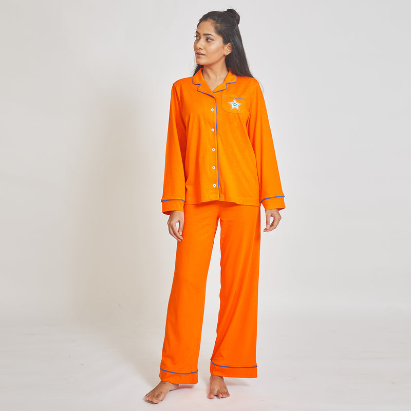 Dandelion - Cotton Knit - Orange - Pyjama Set