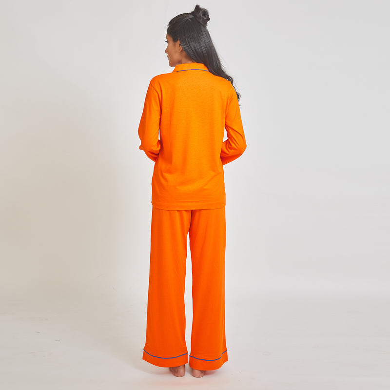 Dandelion - Cotton Knit - Orange - Pyjama Set